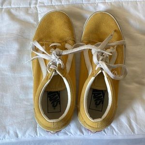 Yellow vans with white stripes